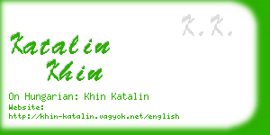 katalin khin business card